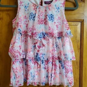 Epic Threads Med Girls Tank Top Pink Blue Ruffle Tiered Chiffon Boho Sleeveless